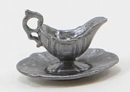 Dollhouse Miniature Gravy Set Pewter